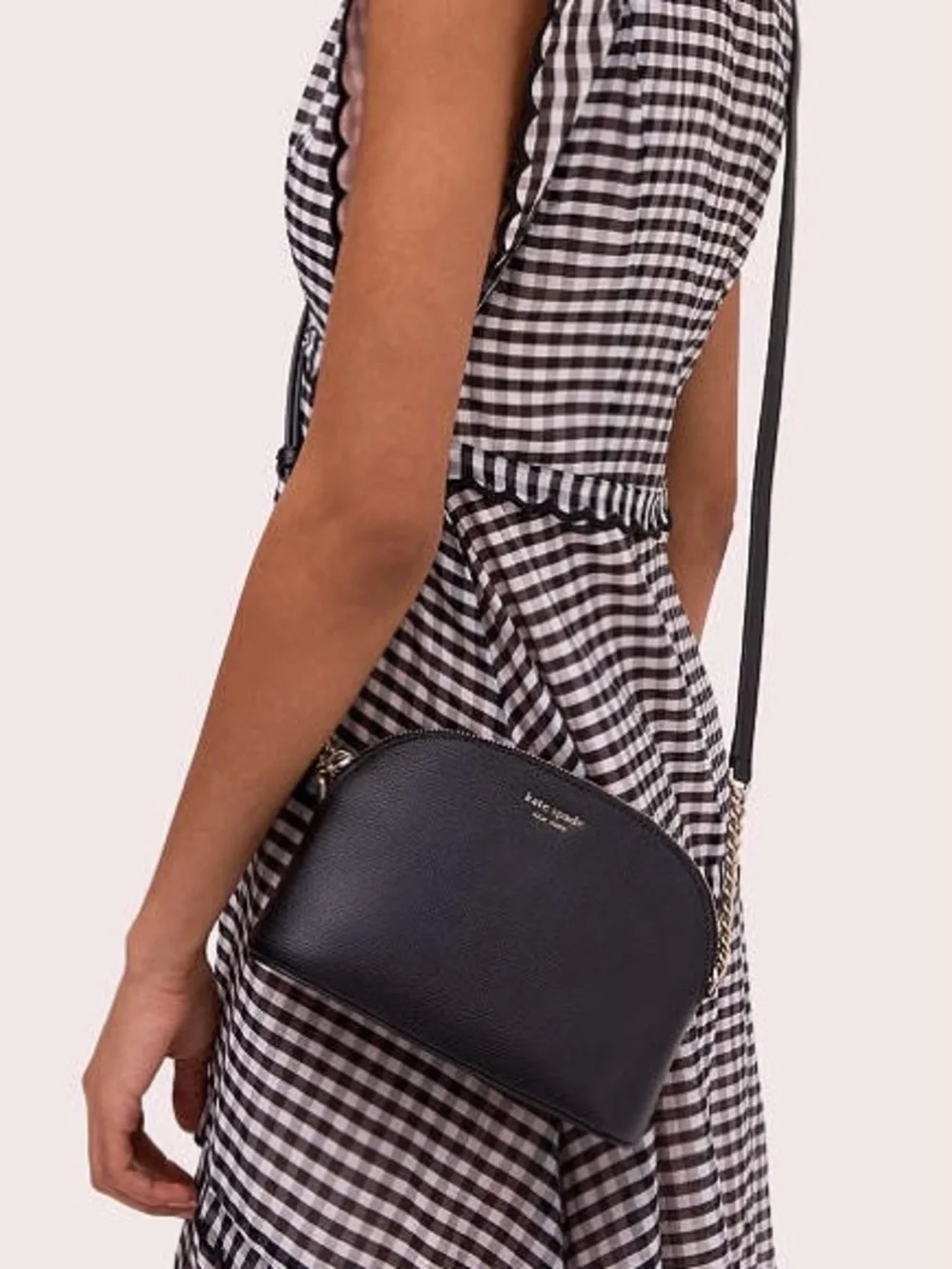 Kate Spade Sylvia Small Dome Crossbody Bag in Black Leather